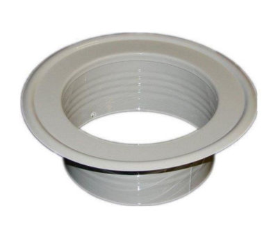 Metal Ventilation Ducting Pipe Wall Plate Spigot White 115mm Diameter