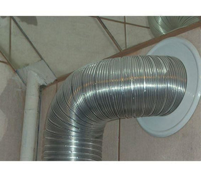 Metal Ventilation Ducting Pipe Wall Plate Spigot White 120mm Diameter