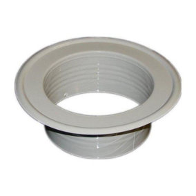 Metal Ventilation Ducting Pipe Wall Plate Spigot White 125mm Diameter
