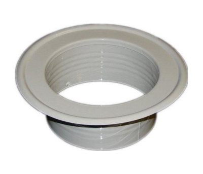 Metal Ventilation Ducting Pipe Wall Plate Spigot White 85mm Diameter