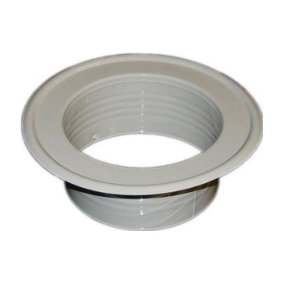 Metal Ventilation Ducting Pipe Wall Plate Spigot White 90mm Diameter