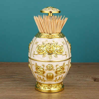 Metal Vintage Automatic Toothpick Holder Zinc Alloy Metal