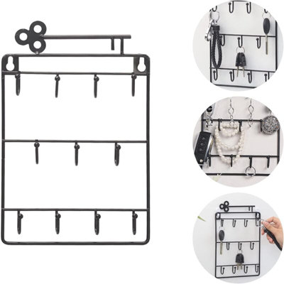 Metal Wall Key Holder, With 11 Functional Key Rack Hooks, Home ...
