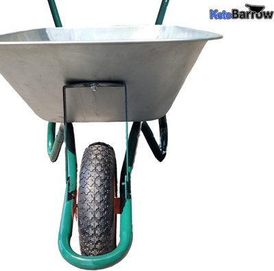 Metal Wheelbarrow - Galvanised with Pneumatic Tyre Professional Garden Wheelbarrow - 100 Litre - 8
