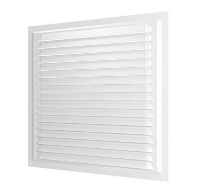 Metal White Air Vent Grille 200mm x 200mm with Fly Screen