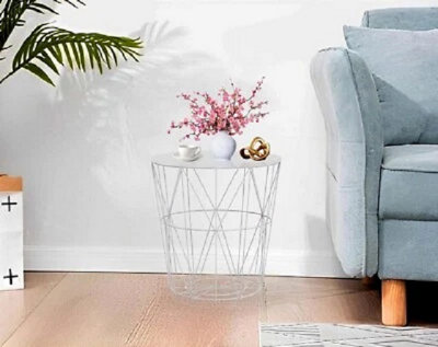Metal Wire Basket Coffee Table Side Table
