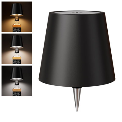 Metal Wireless Bottle Lamp with 3 Color Temperature,Rechargeable ...