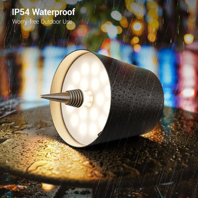 Metal Wireless Bottle Lamp with 3 Color Temperature,Rechargeable ...