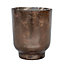 Metallic Bronze Glass Tealight Holder - Glass - L15.5 x W15.5 x H19 cm - Bronze