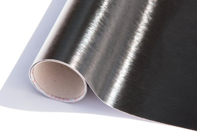 METALLIC BRUSHED BLACK STICKY BACK PLASTIC SELF ADHESIVE VINYL DCFIX 1 ...
