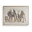 Metallic Elephant Family Handpainted Framed Canvas Wall Art