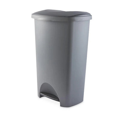 Metallic Grey 50 Litre Soft Closing Metallic Home Kitchen Office Airtight Pedal Bin