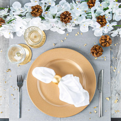 Metallic Napkin Rings Gold 4.5cm Pack of 6 Decorative Napkin Holder by Harbour Housewares DIY at B Q