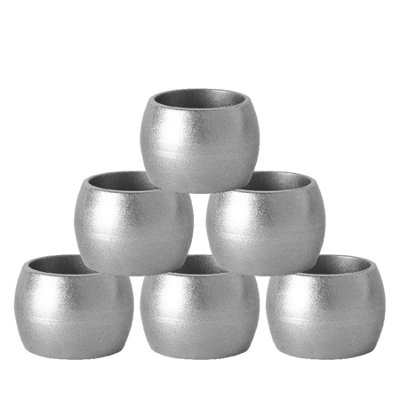 Metallic Napkin Rings - Silver - 4.5cm - Pack of 6 - Decorative Napkin Holder by Harbour Housewares