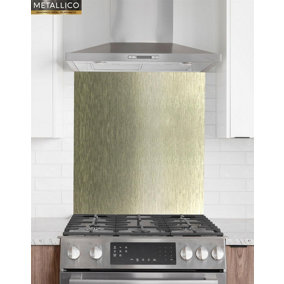 Metallico Aluminium Kitchen Splashback Brushed Bronze (W) 600mm x (L) 750mm