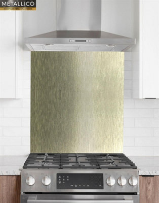 Metallico Aluminium Kitchen Splashback Brushed Bronze (W) 900mm x (L) 750mm