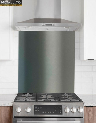 Metallico Aluminium Kitchen Splashback Gloss/Matt Anthracite Grey (W) 900mm x (L) 750mm - 3
