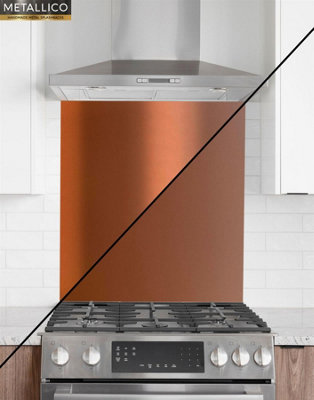 Metallico Aluminium Kitchen Splashback Gloss/Matt Chocolate (W) 600mm x (L) 750mm