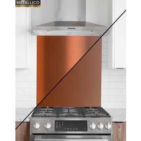 Metallico Aluminium Kitchen Splashback Gloss/Matt Chocolate (W) 600mm x (L) 750mm