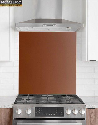 Metallico Aluminium Kitchen Splashback Gloss/Matt Chocolate (W) 900mm x (L) 750mm