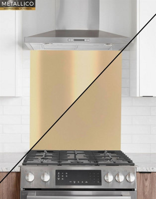 Metallico Aluminium Kitchen Splashback Gloss/Matt Light Ivory (W) 600mm x (L) 750mm