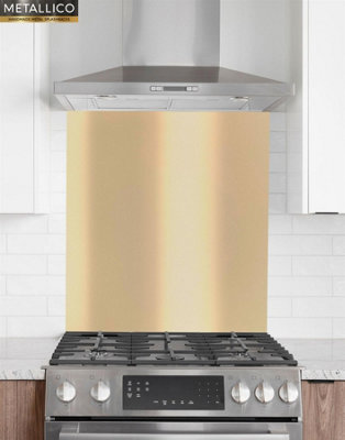 Metallico Aluminium Kitchen Splashback Gloss/Matt Light Ivory (W) 600mm x (L) 750mm