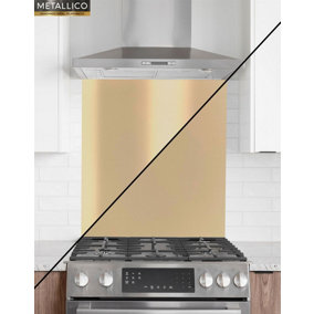 Metallico Aluminium Kitchen Splashback Gloss/Matt Light Ivory (W) 900mm x (L) 750mm