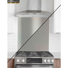 Metallico Aluminium Kitchen Splashback Gloss/Matt Traffic Grey (W) 600mm x (L) 750mm