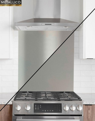 Metallico Aluminium Kitchen Splashback Gloss/Matt Traffic Grey (W) 900mm x (L) 750mm