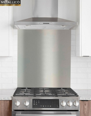 Metallico Aluminium Kitchen Splashback Gloss/Matt Traffic Grey (W) 900mm x (L) 750mm