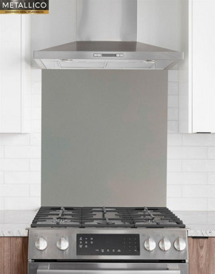 Metallico Aluminium Kitchen Splashback Gloss/Matt Traffic Grey (W) 900mm x (L) 750mm - 3