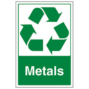 Metals Recycling Materials Sign - 1mm Rigid Plastic - 200x300mm (x3)