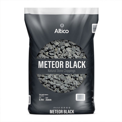 Meteor Black Basalt Stone Chippings 10-20mm Garden Gravel Patio Pot Aggregates