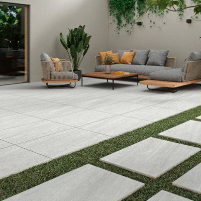 Cumbria Stone White 20mm Outdoor Porcelain Tile 60 x 90cm