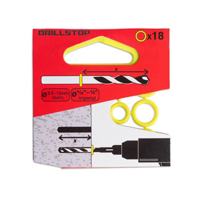 Metex DrillStop Hi-Vis Drill Depth Indicator Rings 18 Pack