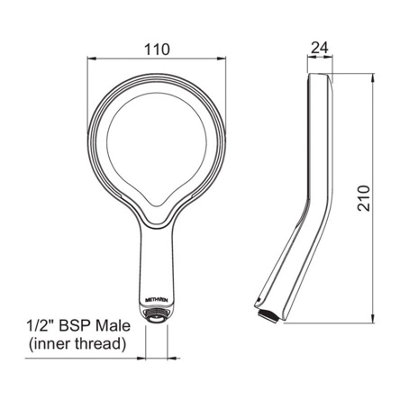 Methven Aurajet AIO S Water Saving Shower Head Handset - Matte Black AJAHS01BK