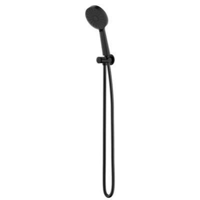 Methven Matte Black Krome Airstream Shower Kit With Wall Bracket, Modern Bathroom Shower Set