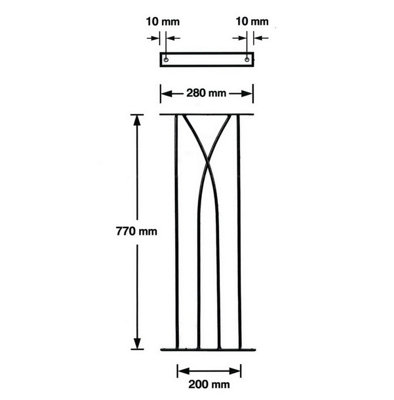METRA Metal Deck Decking Infill Fence Panel 280mm Wide x 770mm High (Pack of 2) DPMB