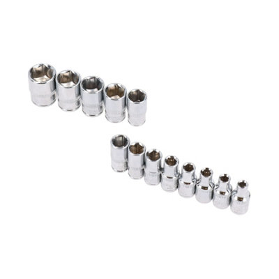 Metric 1/4in Drive Sockets 4 - 14mm + 10pc Spanners 4 - 11mm + 1/4in ...