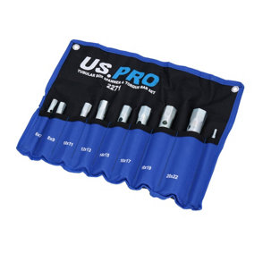 Metric Box Spanner Wrench Tubular Torque Bar Set Plug Sockets 8pc 6 - 22mm