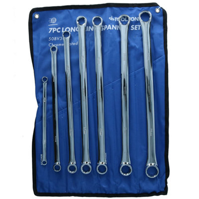 AB Tools 16x17mm Metric Double Ended Ring Spanner - 12 Point Aviation Wrench, 410mm Long