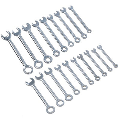 Metric + Imperial SAE Mini Combination Spanners 4 - 11mm 5/32" - 7/16" 20pc