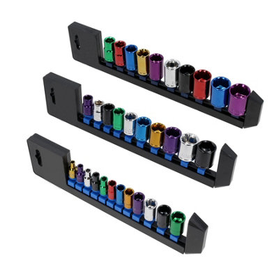 Metric Mixed Drive 1/4" 3/8" + 1/2" Shallow Colour Coded Sockets 4 - 24mm 32pc