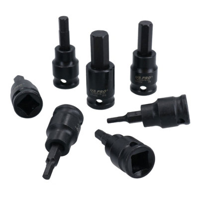 Metric MM Impact Impacted Hex Bit Allen Key Sockets 4mm-10mm 7pc Set