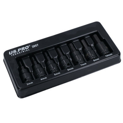 Metric MM Impact Impacted Hex Bit Allen Key Sockets 4mm-10mm 7pc Set