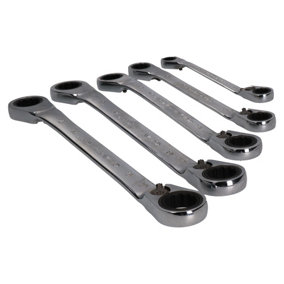 Metric MM Ratchet Spanner Wrench Set Double Ended Box 8 - 19mm Reversible