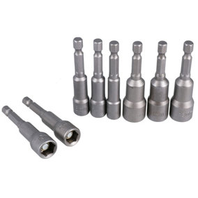 Metric Nut Driver Set Power Nut Driver Bit With 1/4" Shank 6mm - 13mm 8pc