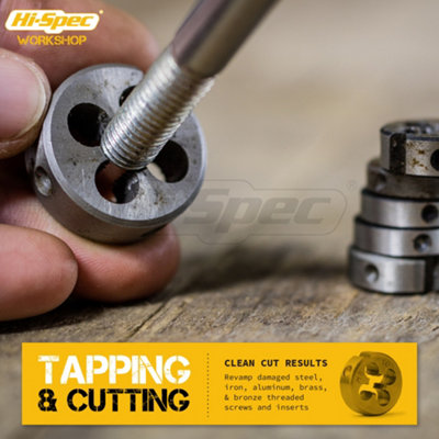 Metric Tap & Die Set Complete M3 to M12 Tapping and Threading Tools Hi-Spec 20pc
