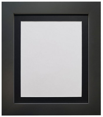 Metro Black Frame with Black Mount 40 x 50CM Image Size 16 x 12 Inch