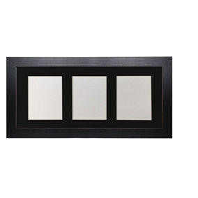 Metro Black Frame with Black Mount for 3 Image Sizes 7 x 5 Inch
